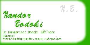 nandor bodoki business card